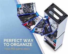 SkyWin PS5 Game Holder Game Storage Organizer – 36 CD Game Holder Disk Tower PS5 – Game Box Storage Tower